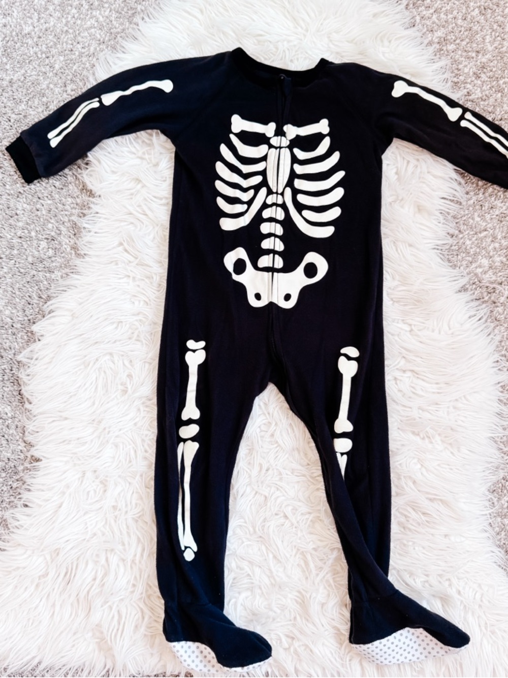 The Children’s Place Skeleton Pajamas Toddler 3T Footed Halloween Sleeper Zip